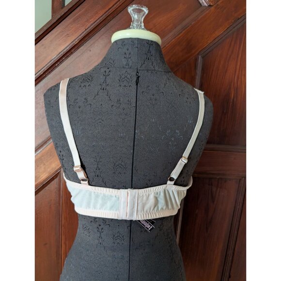 Victorias Secret Sheer Lace Unlined Plunge Underwire Bra Pale Pink Size 38D - Picture 3 of 5